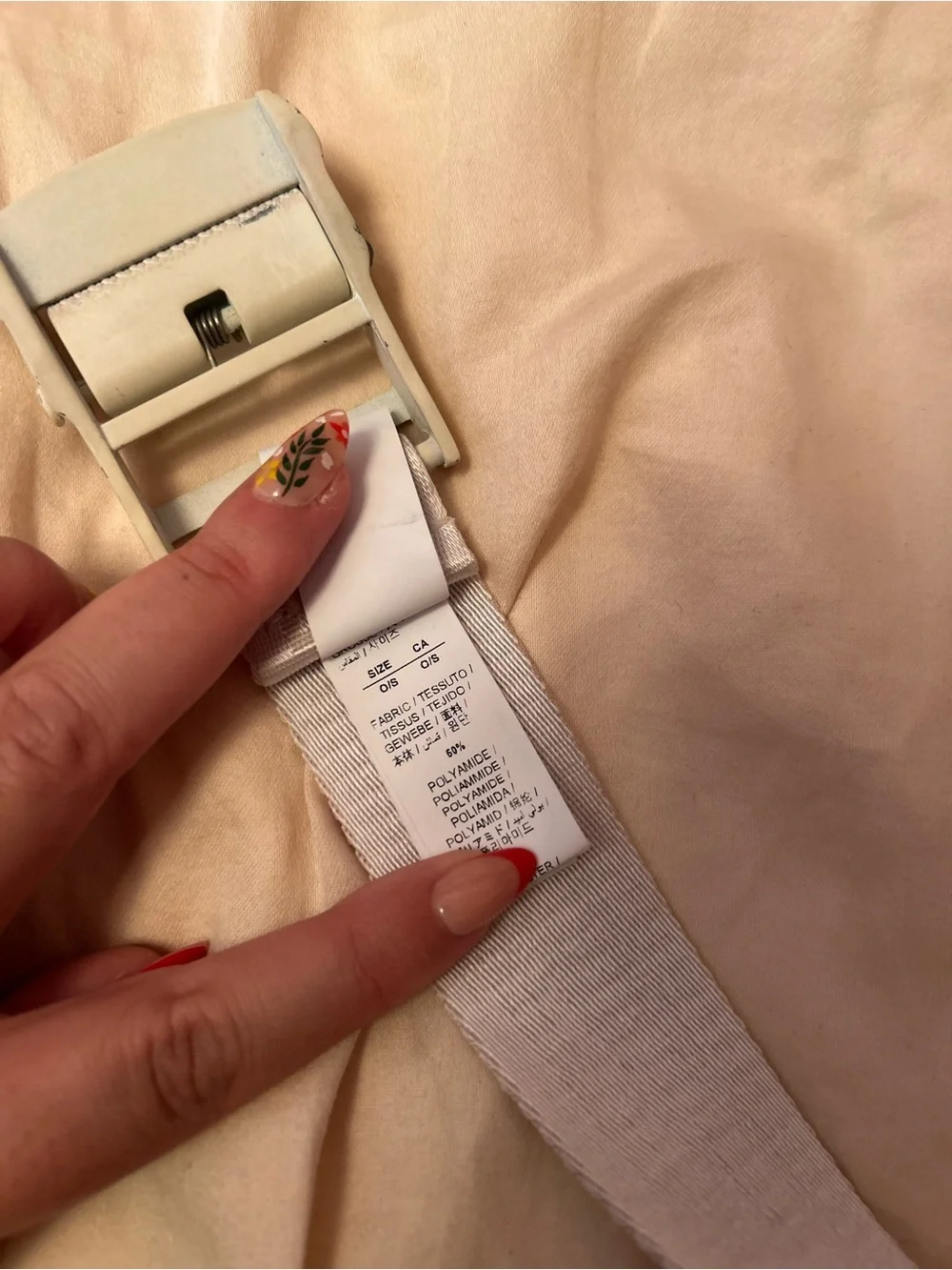 Off-White white  Canvas Industrial-Style Belt with Metal Buckle